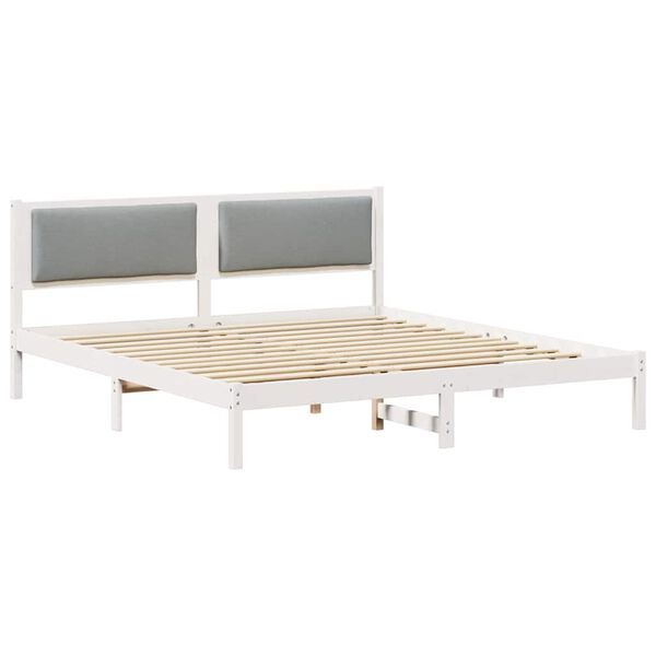 vidaXL Bedframe Lichtgrijs 180 x 200 cm Massief grenenhout