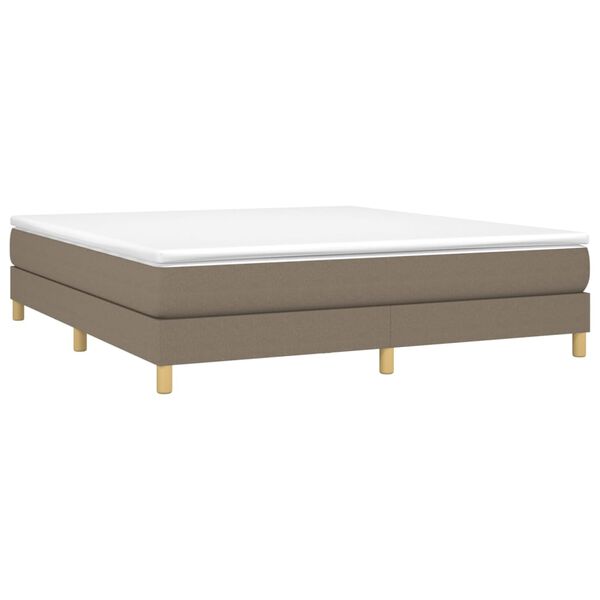 vidaXL Boxspring met matras stof taupe 160x200 cm