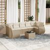 vidaXL 8-delige Loungeset met kussens poly rattan beige