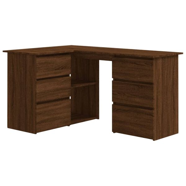 vidaXL Hoekbureau 145x100x76 cm bewerkt hout bruin eikenkleur
