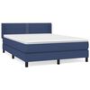 vidaXL Boxspring met matras stof blauw 140x190 cm