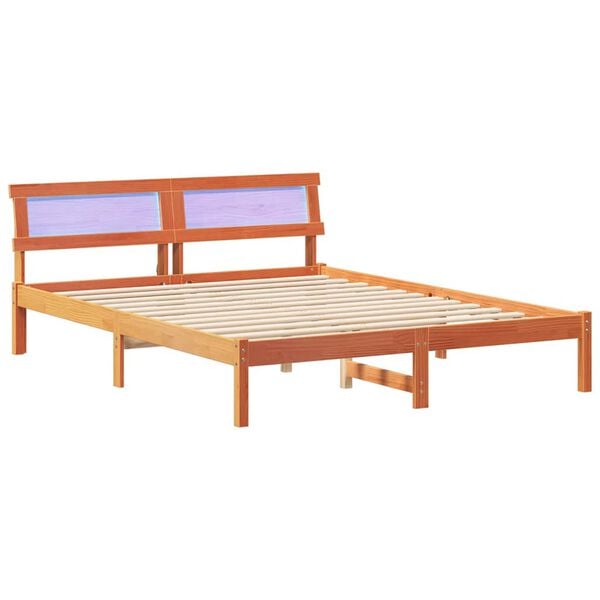 vidaXL Bedframe Wasbruin 150 x 200 cm Massief grenenhout