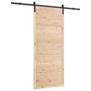 vidaXL Schuifdeur Naturel 100 x 208 cm Massief grenenhout