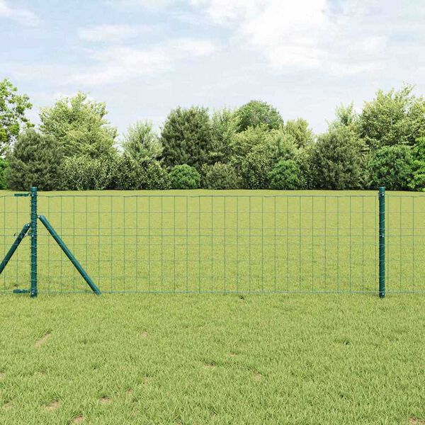 vidaXL Euro Hek Groen 0.4 x 25 m PVC-gecoat ijzer