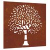 vidaXL Wanddecoratie tuin boomontwerp 55x55 cm cortenstaal