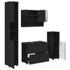 vidaXL Badkamermeubelset met lade 4 pcs Zwart Geperst Hout en Metaal