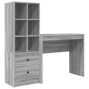 vidaXL Bureau Grijs Sonoma 135,5 x 40 x 127 cm 2 st