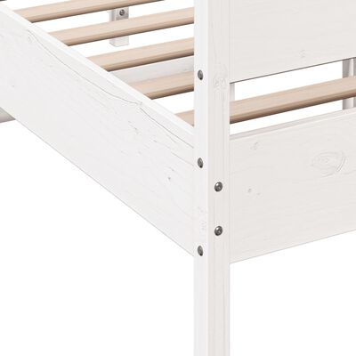 vidaXL Bedframe met hoofdbord massief grenenhout wit 120x190 cm