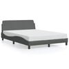 vidaXL Bedframe Dover donkergrijs 135x190 cm stof