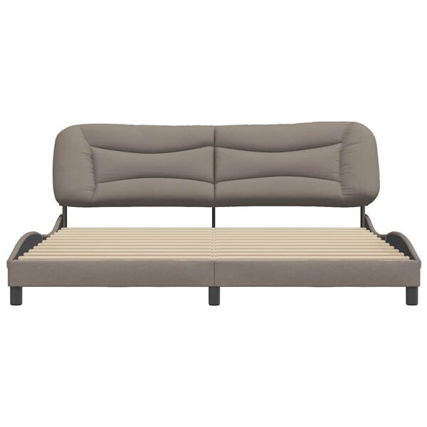 vidaXL Bedframe zonder matras "Hvar" stof taupe 200x200 cm