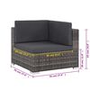 vidaXL 6-delige Loungeset met kussens poly rattan grijs
