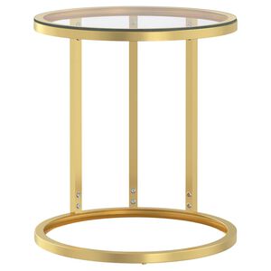 vidaXL Bijzettafel 45 cm gehard glas goudkleurig en transparant