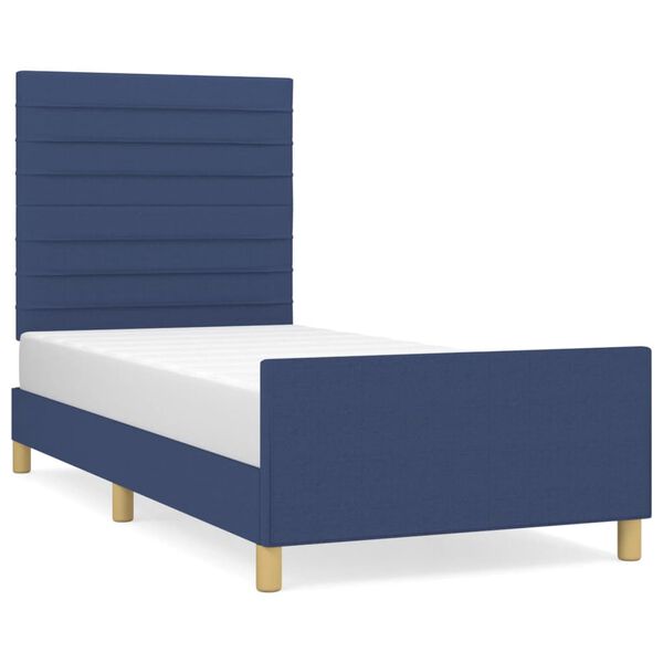 vidaXL Bedframe zonder matras 80x200 cm stof blauw