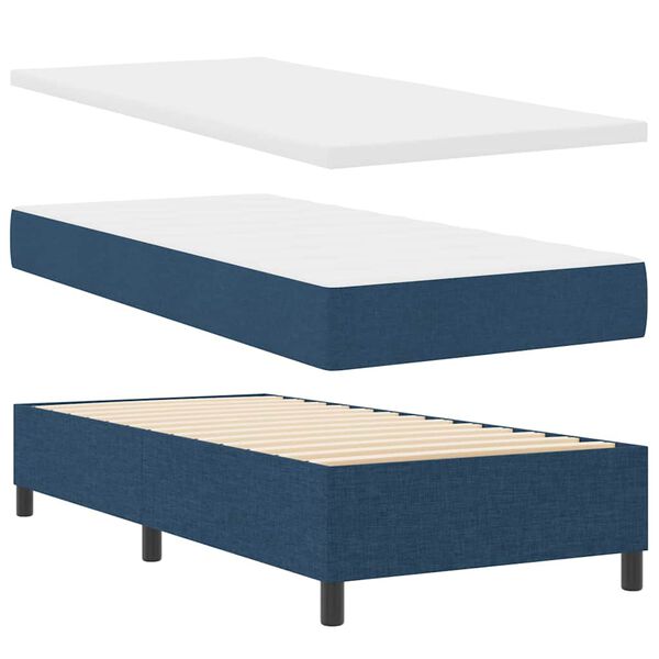 vidaXL Boxspringbed met matras met hoofdeinde Blauw 100 x 200 cm Stof