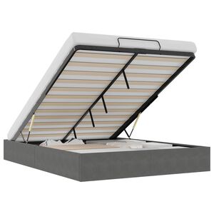 vidaXL Ottoman Bedframe Donkergrijs Maat full Fluweel
