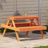 vidaXL Picknicktafel 105x134x75 cm massief grenenhout wasbruin