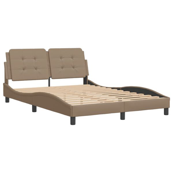 vidaXL Bedframe zonder matras "Zadar" kunstleer cappuccinokleurig 140x200 cm