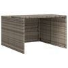 Garage voor robotmaaier 86x90x52/57 cm poly rattan grijs