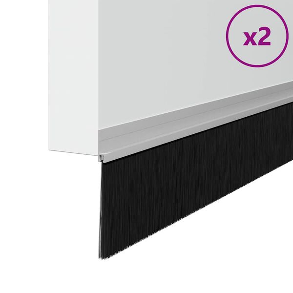 vidaXL Zelfklevende Deurborstels 2 pcs Zilver 100 cm