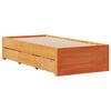 vidaXL Bedframe zonder matras met lades grenenhout wasbruin 75x190 cm