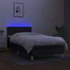vidaXL Boxspring met matras en LED stof zwart 100x200 cm