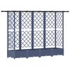 vidaXL Verhoogd Bed met Trellis en Dak Grijs 202,5 x 40 x 121 cm PP