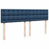 vidaXL Boxspring met matras stof blauw 200x200 cm