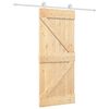 vidaXL Schuifdeur 85 x 210 cm Massief Grenenhout (Niet-Behandeld)