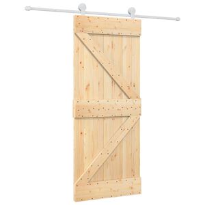 vidaXL Schuifdeur 85 x 210 cm Massief Grenenhout (Niet-Behandeld)