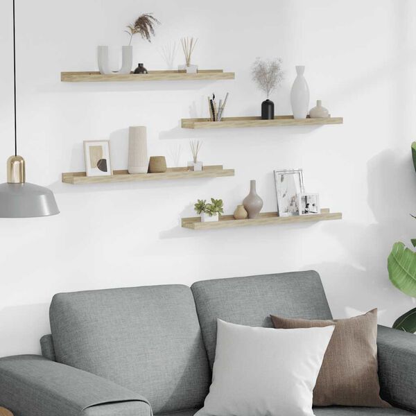 vidaXL Wandschappen 4 st 60x9x3 cm sonoma eikenkleurig