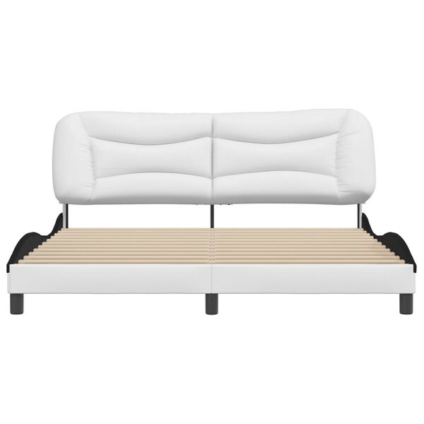 vidaXL Bedframe zonder matras "Hvar" kunstleer wit en zwart 180x200 cm
