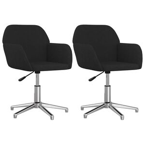 vidaXL Eetkamerstoelen draaibaar 2 st stof zwart