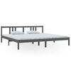 vidaXL Bedframe massief hout grijs 200x200 cm
