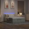 vidaXL Ottoman bed met matras en LED's 140x190cm fluweel lichtgrijs