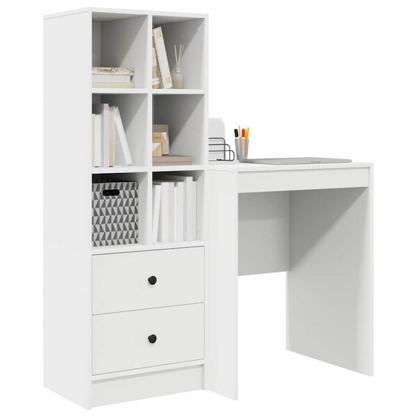 vidaXL Bureau met lade 2 pcs Wit