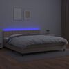 vidaXL Boxspring met matras en LED kunstleer cappuccinokleur 200x200cm