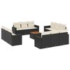 vidaXL 13-delige Loungeset met kussens poly rattan zwart