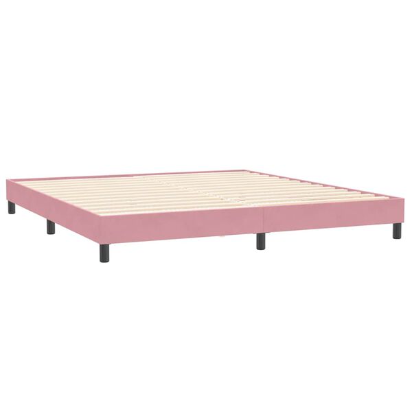 vidaXL Boxspring zonder matras fluweel roze 200x220 cm