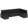 vidaXL Bankstel 8 st Zwart poly rattan