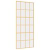 vidaXL Schuifdeur 90x205 cm helder ESG-glas en aluminium goudkleurig