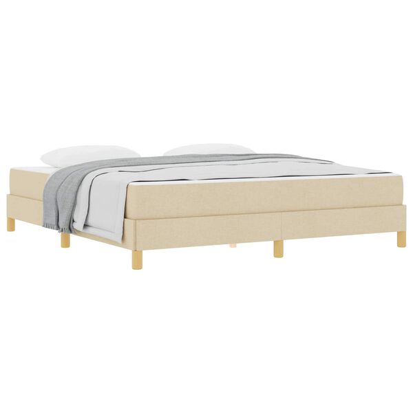vidaXL Boxspringbed met matras Cr&egrave;me 180 x 200 cm Stof