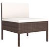vidaXL 2-delige Loungeset met kussens poly rattan bruin