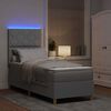 vidaXL LED Box Spring Bed met matras Lichtgrijs 80 x 200 cm Stof
