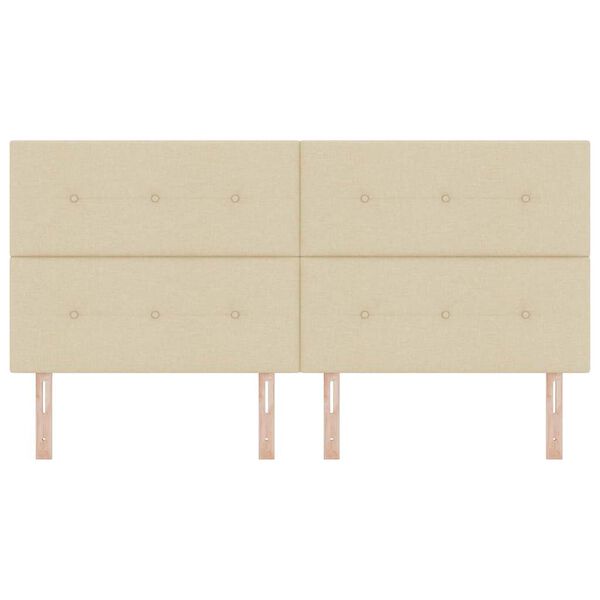 vidaXL Hoofdbord met hoofdeinde Cr&egrave;me 200 cm Nep Leer