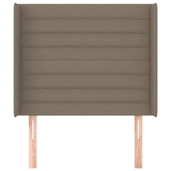 vidaXL Hoofdbord met randen 83x16x118/128 cm stof taupe