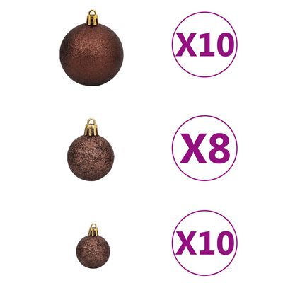 vidaXL Kunstkerstboom met verlichting kerstballen dennenappels 240 cm