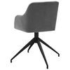 vidaXL Eetkamerstoelen 4 st draaibaar stof lichtgrijs