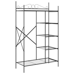vidaXL Open Kledingkast met plank Zwart 104,5 x 45 x 172 cm Staal
