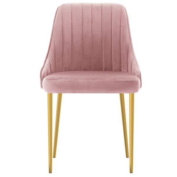 vidaXL Eetkamerstoelen 2 st fluweel roze