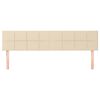 vidaXL Hoofdborden 200x5x78/88 cm stof cr&egrave;mekleurig
